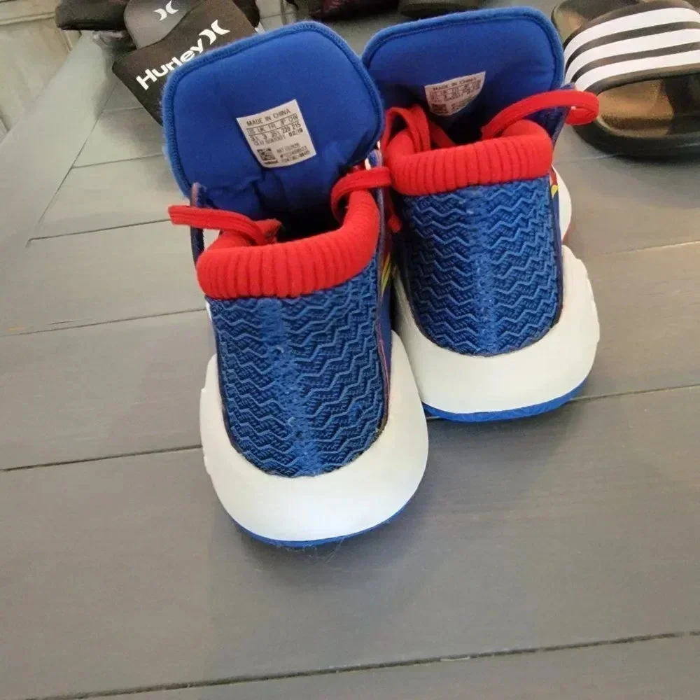 Adidas Blue & Red Youth Boys Pro Vision Captain Marvel Comfort Shoes Siz…
